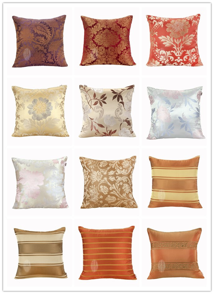 45*45cm Jacquard Silk Cushion for Home Decoration