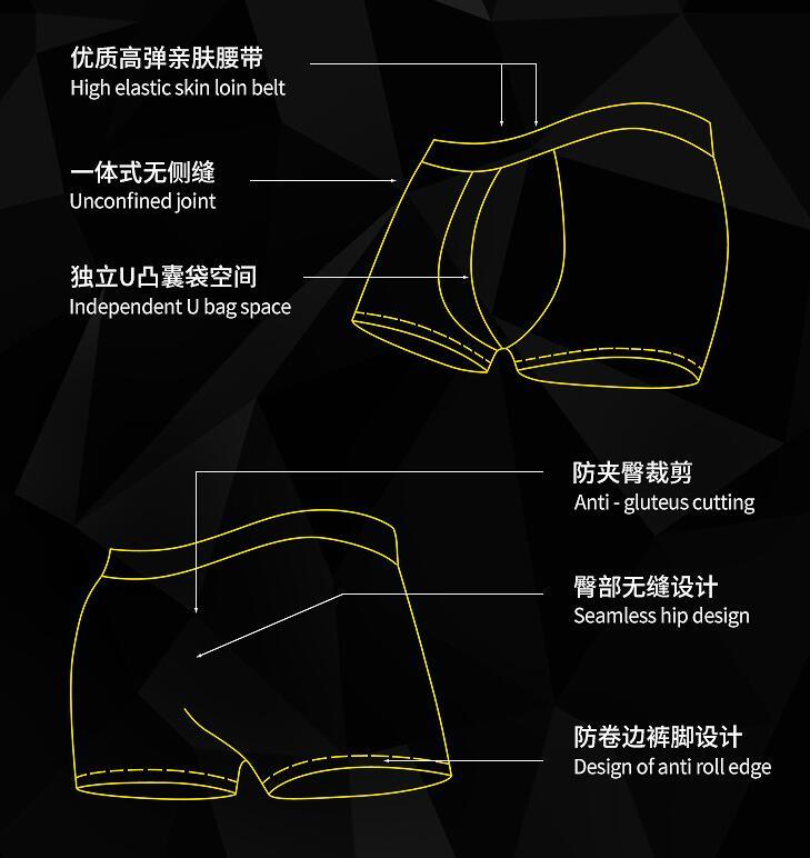 46% Modal 46% Cotton 8% Spandex Summer Sports Breathable Seamless Elastic Loose Soft Black Men's Boxers, Underwear