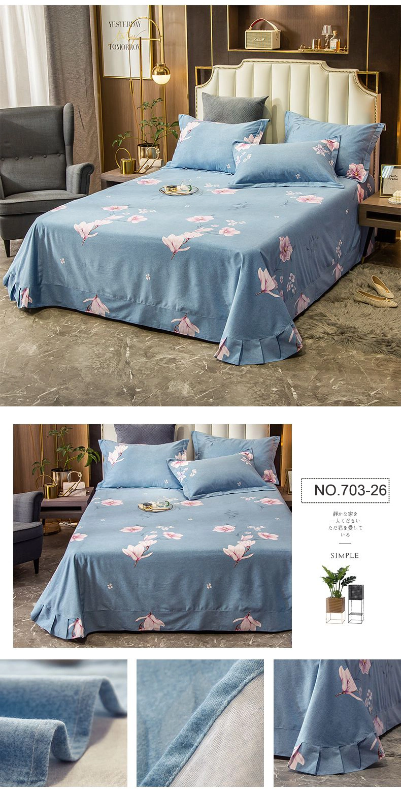 Wholesale Market Bed Sheet Set Cheap Price Comfortable Wrinkle for Twin Bed