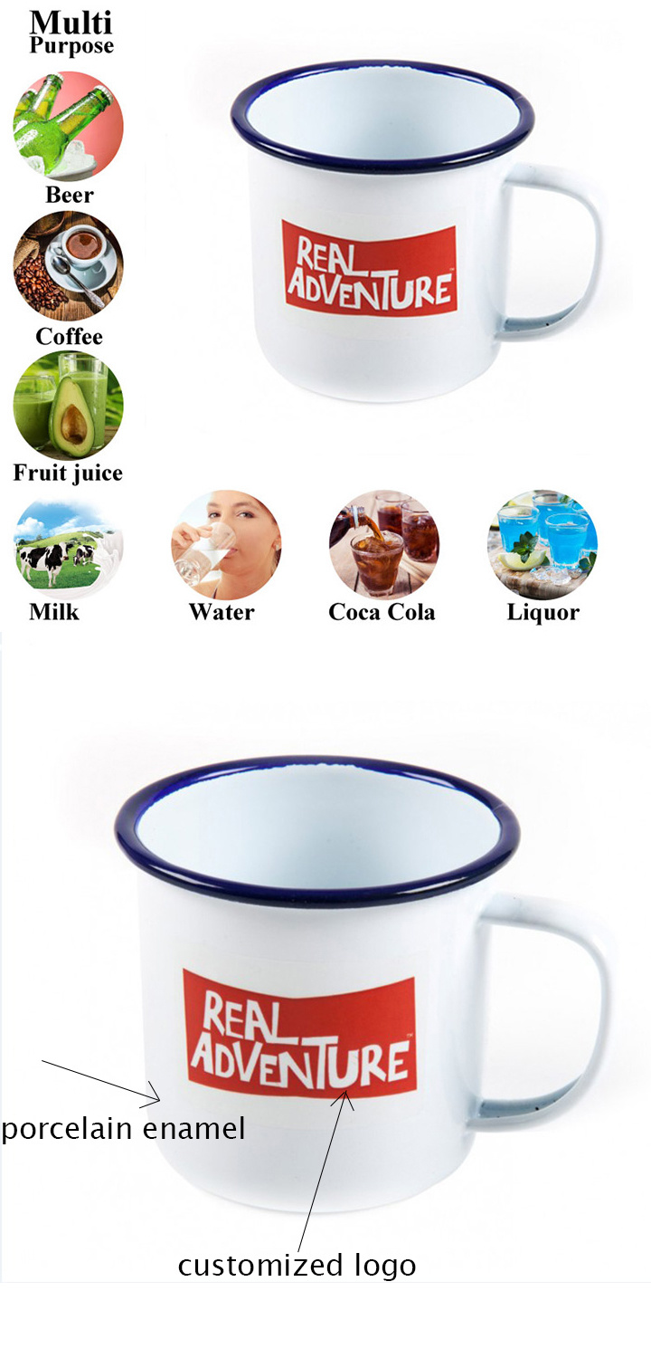 Customized Color Eco-Friendly Conical Enamel Cups for Daily Use