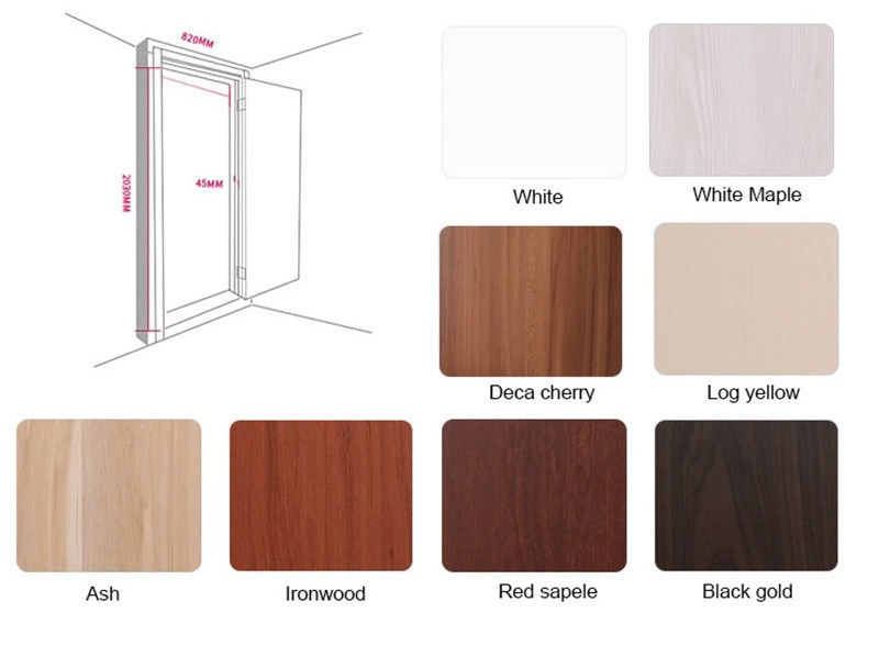 Aluminum Frame Design Timber Interior Wooden Entrance Door
