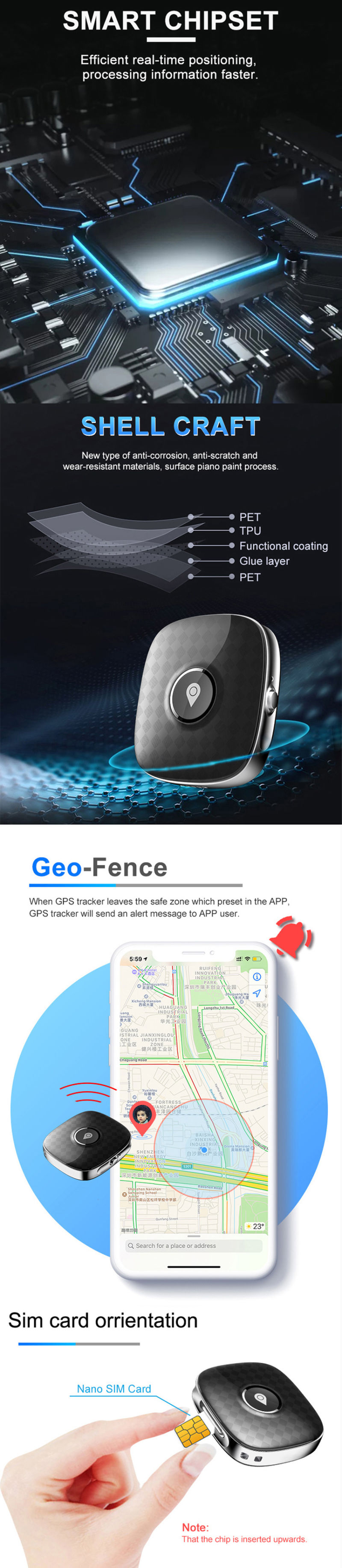 Hot Sale Pet GPS for Pets Dog/Cat Realtime Tracker Built in 730mAh Battery