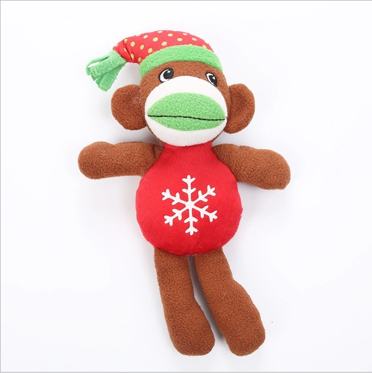 Pet Dog Toy Christmas Color Monkey Plush Toy Chew Sound Modeling Pet Supplies