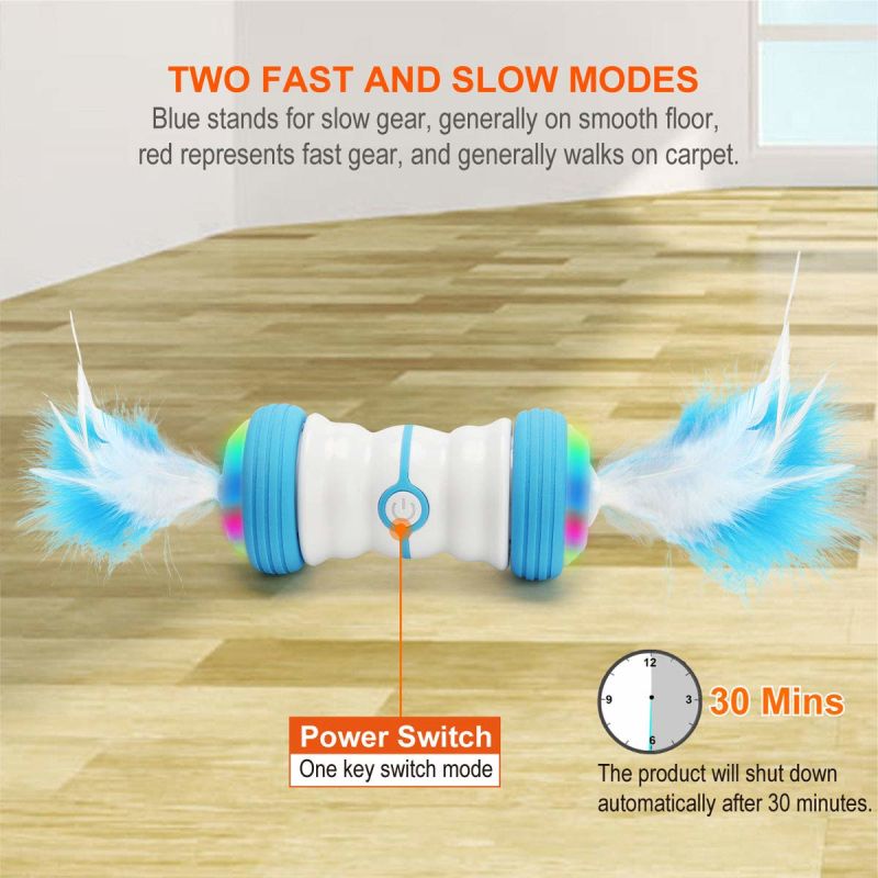 Pet Products Toy USB Roll Smart Toy Feather for Cats