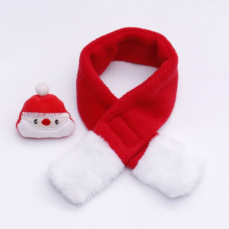 Christmas Pet Supplies Scarf with Santa for Holiday Wedding Party Decoration Supplies Hook Ornament Craft Gifts