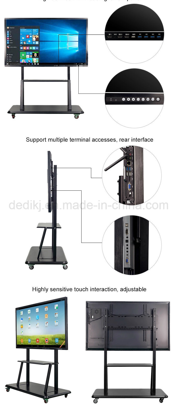 Dedi LCD Interactive Smart Board Touch TV Interactive Whiteboard