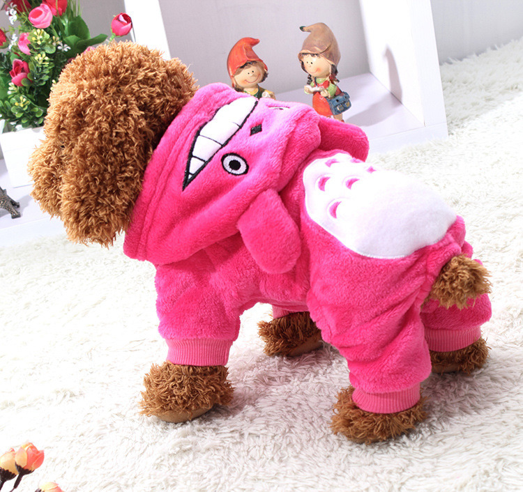 Warm Dog Hoodie Soft Winter Dog Products Cartoon Pet Clothes