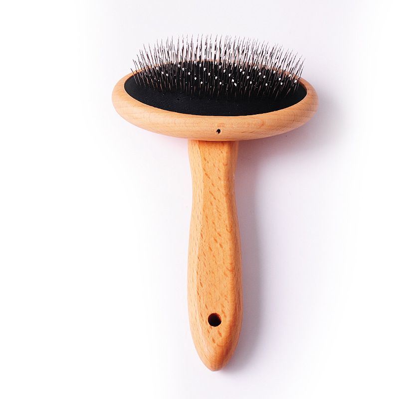 Double Sided Pin Bristle Bamboo Brush for Dogs & Cats Grooming Comb