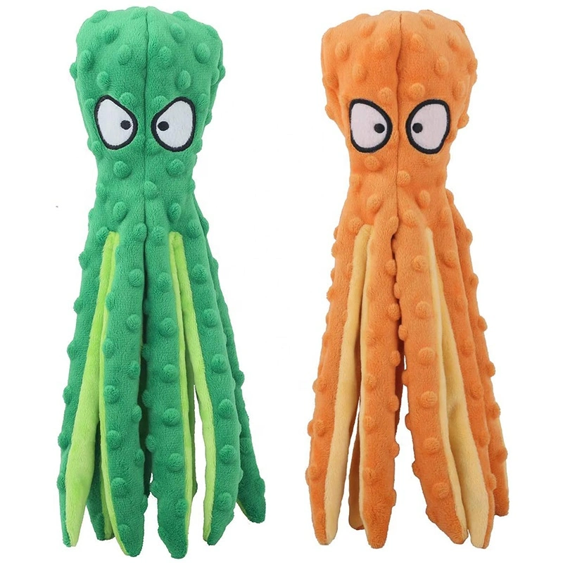 Wholesale No Stuffing Octopus Dog Chew Toys Squeaky Toys Pet Plush Toy