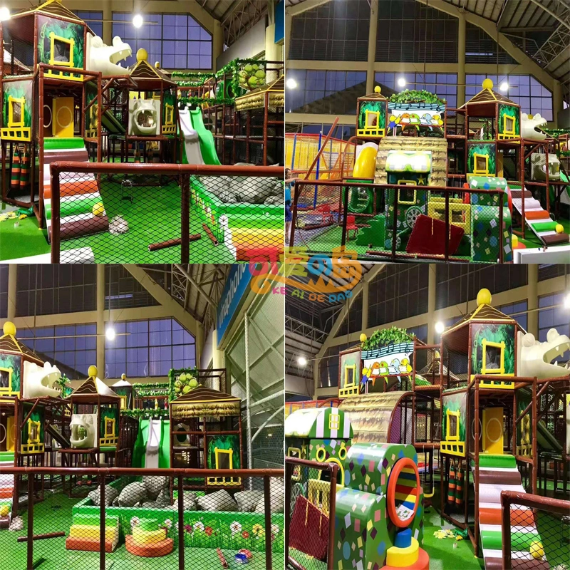 Customized Colorful Indoor Playground with Kids Slides and Electronic Toys