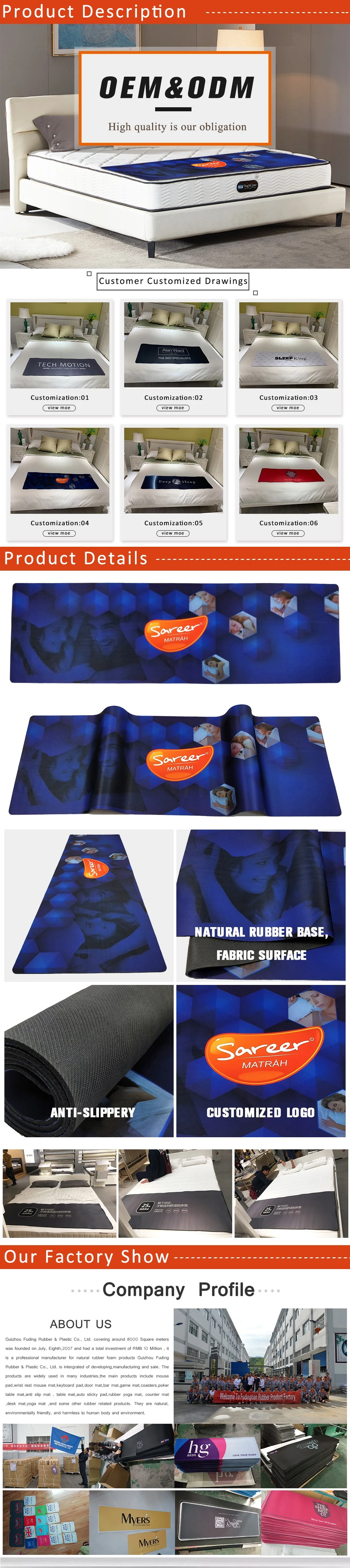 Custom Exhibition Promotional Bed Runner, Eco-Friendly Natural Rubber Bed Flag, Table Flag