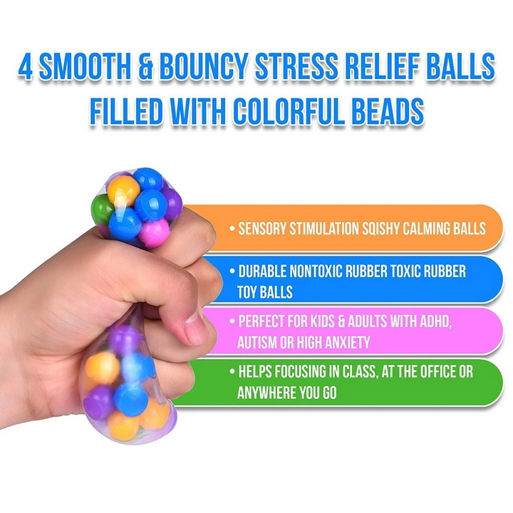 DNA Molecule Stress Ball - Squeezing Stress Relief Ball- Stress Squishy Toys - Free Sensory Rubber Ball