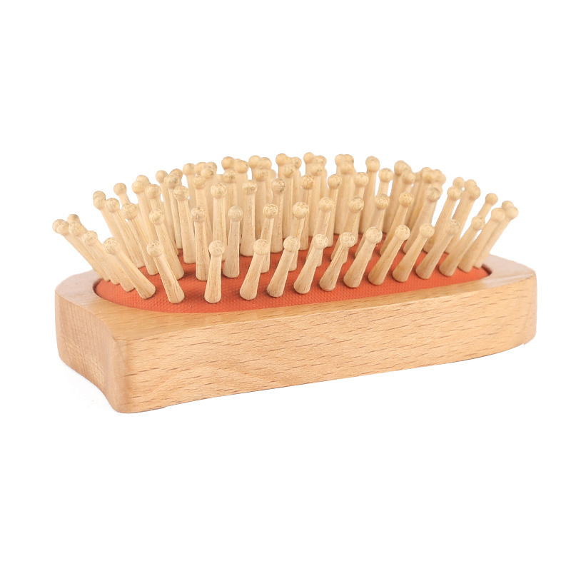 Travel Bamboo Hair Brush, Natural Bamboo Bristle Detangling Brush for All Hair Types