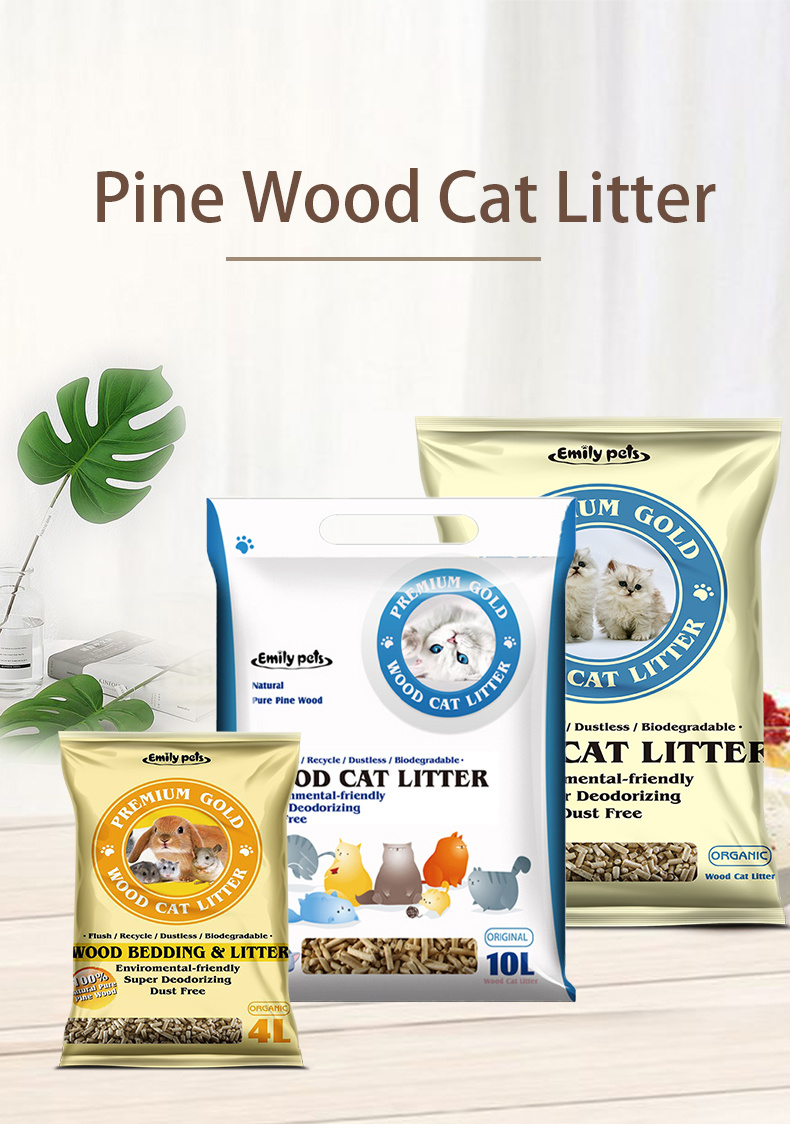 Pine Cat Litter Flushable Wood Pellets for Rodent