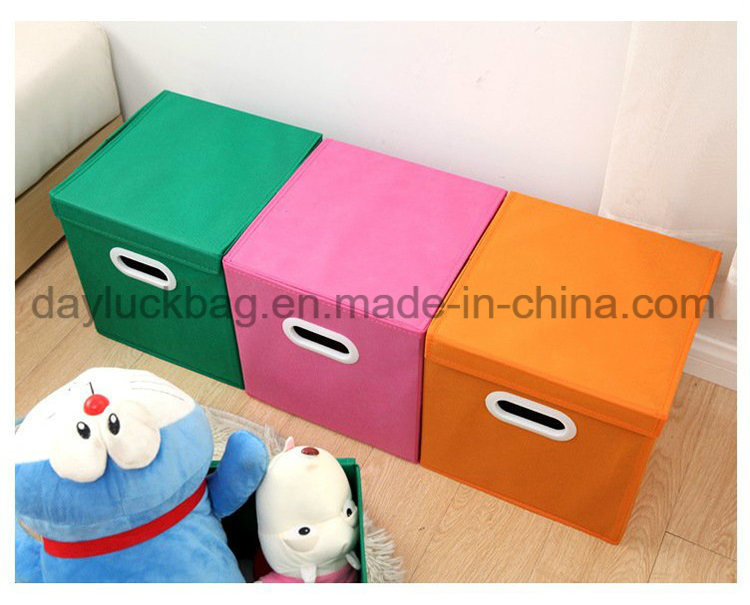 Home Collapsible Custom Non Woven Fabric Cube Storage Box for Shoe Toy