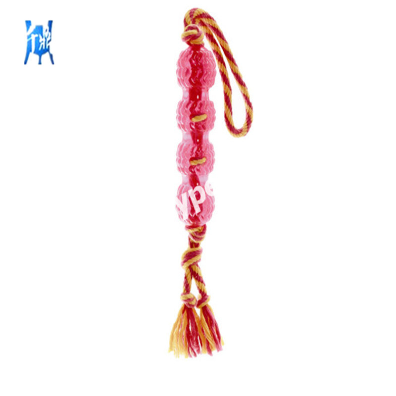 Rubber Knotted Toy Dog Rope Toy for Aggressive Dog Chew Chewers