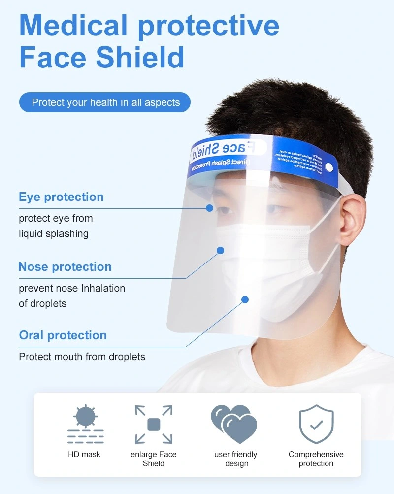 China Products/Suppliers Plastic Clear Pet Anti Fog Protective Face Shield