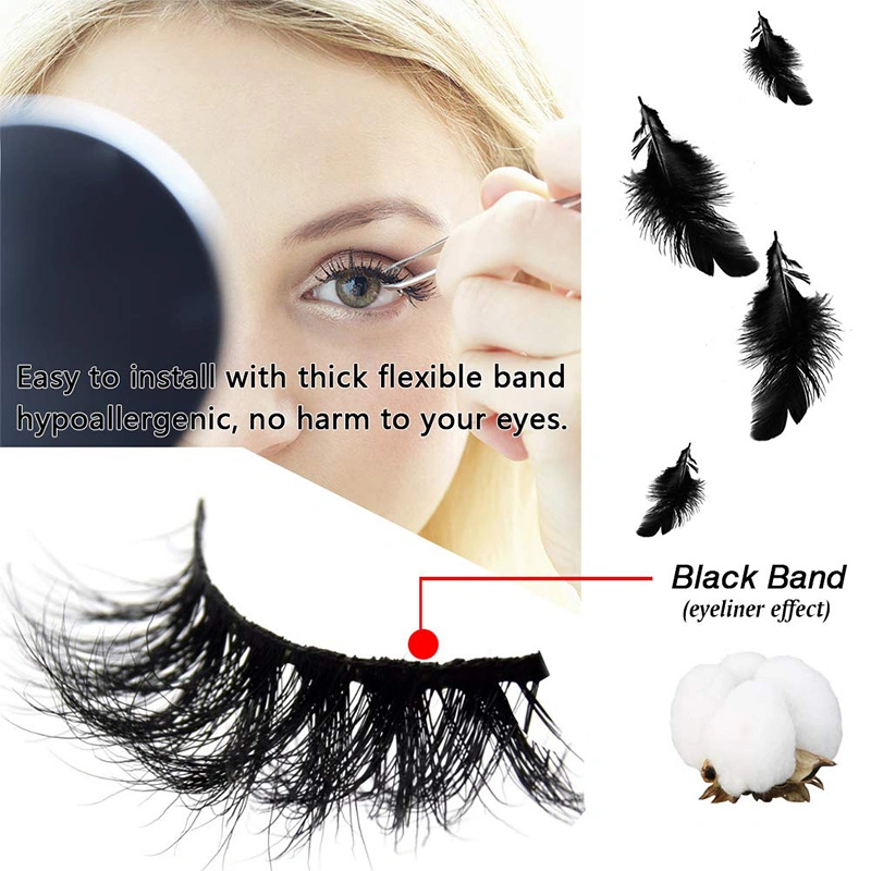 Wholesale Luxury Cruelty Free Fluffy Long 25 mm Lashes 3D 25mm Fluffy Mink Eyelashes