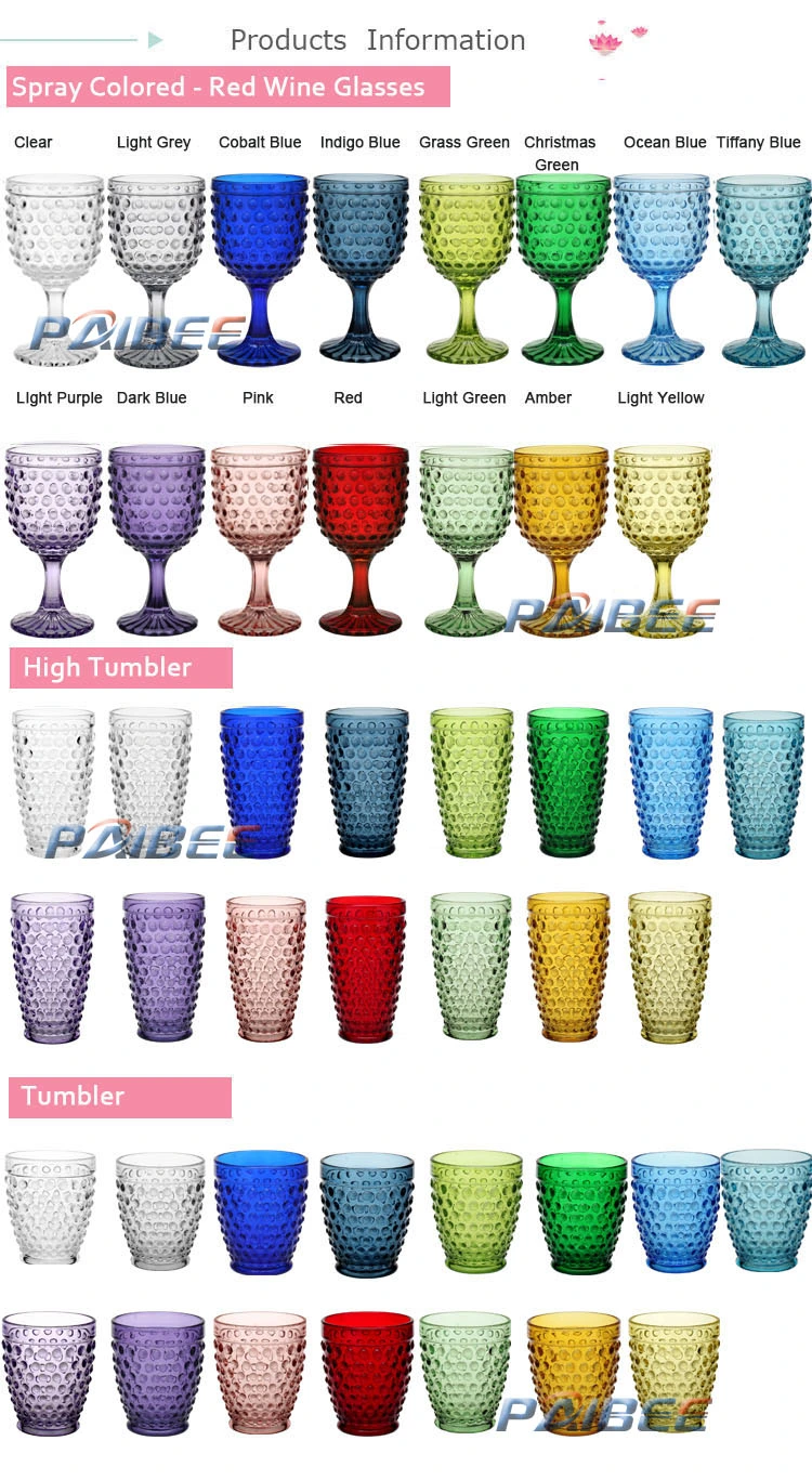 Embossed Ball Glassware Wedding Colour Tableware Water Tumbler Wind Glass