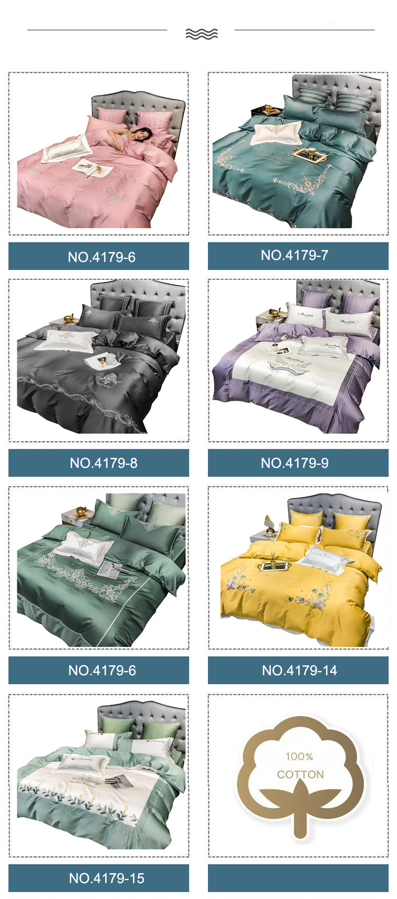 Made in China Modern Design Deep Pocket Bedding Soft for King Bed
