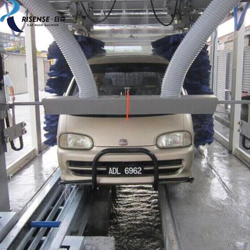 9 brushes car wash tunnel with drying system