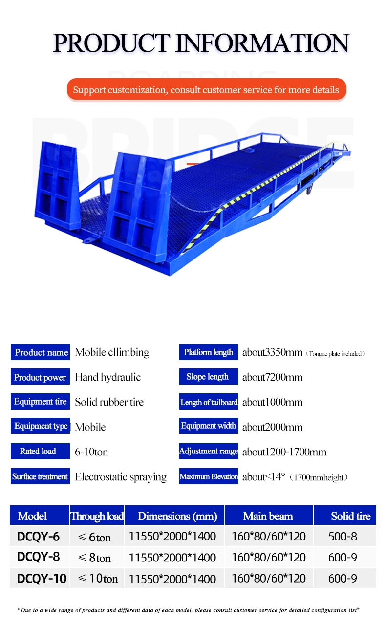 Forklift Loading Ramp Lifting Equipment Mobile Hydraulic Loading Dock Car Ramp