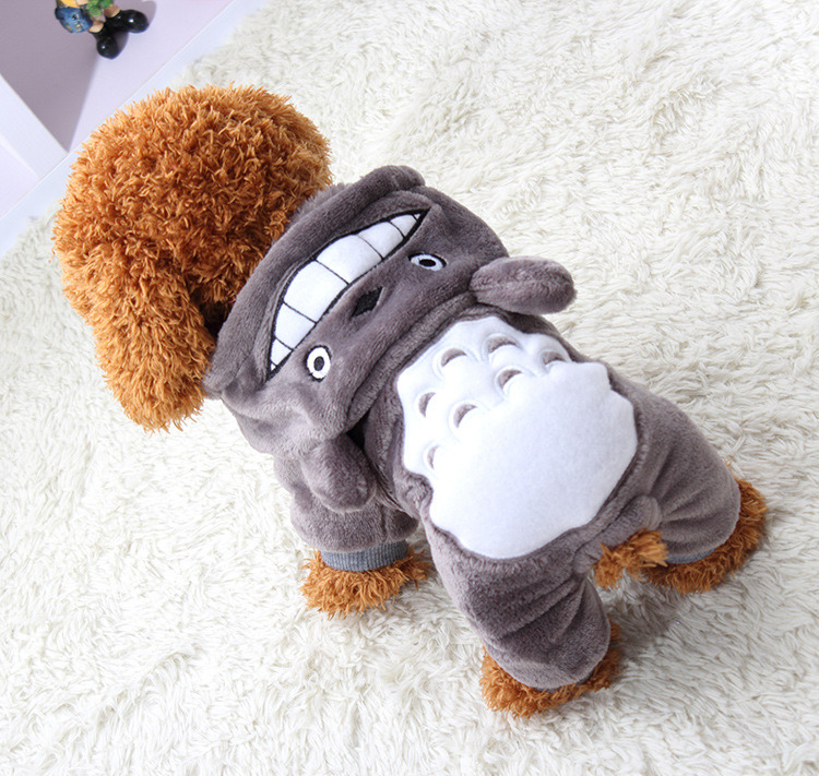 Warm Dog Hoodie Soft Winter Dog Products Cartoon Pet Clothes