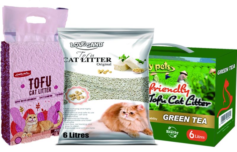 Natural Clumping Original Unscented Flushable Tofu Cat Litter for Pet Cats Kitten