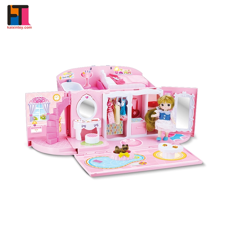 Plastic Play House Indoor Little Pet Shop Toys Girls Doll House for Kids
