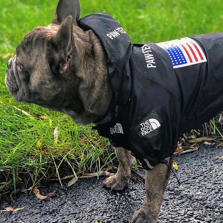 Large Dogs Waterproof USA Flag Dog Clothes Raincoat