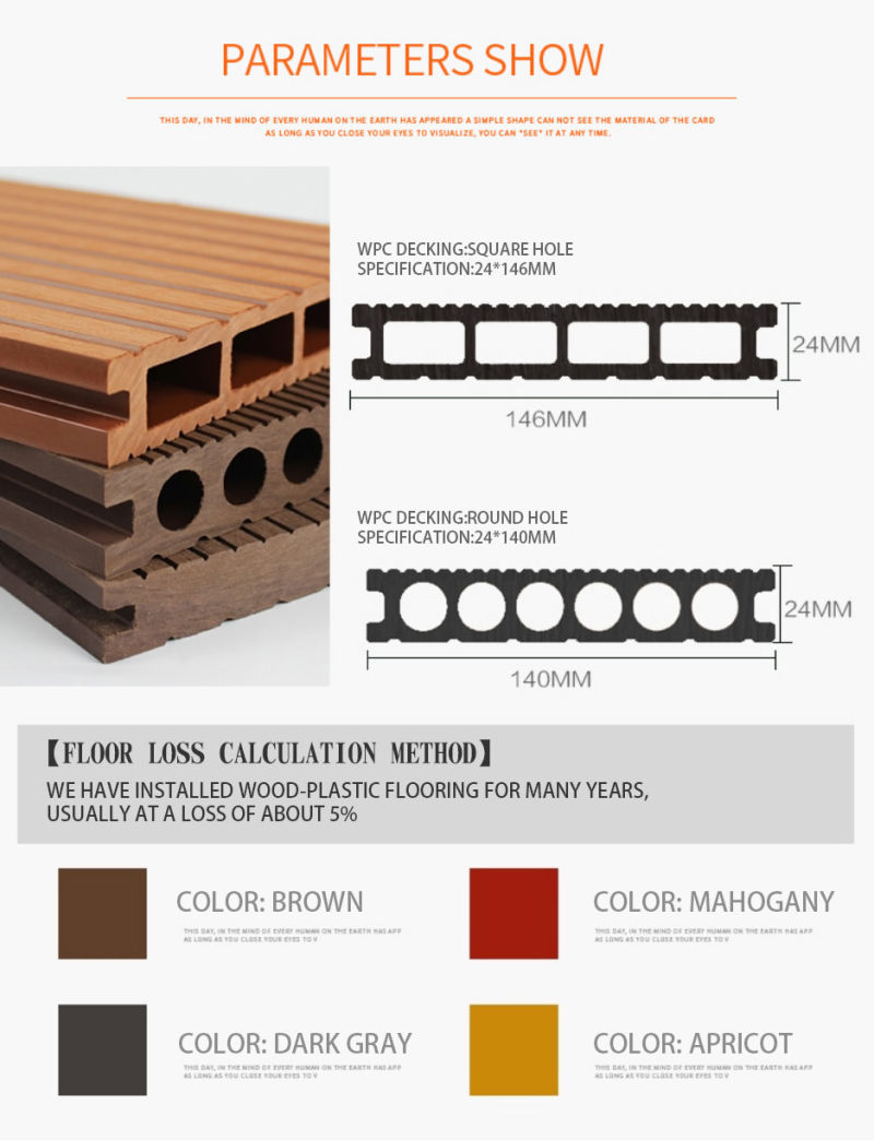 WPC Panels Exterior Wall Decking Flooring for Outdoors