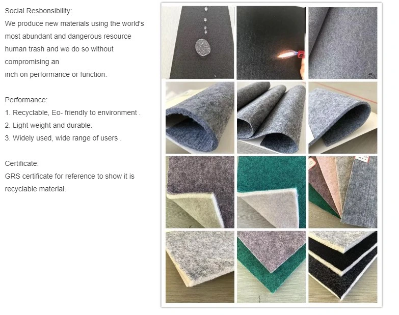 100% Pet Recycled Pet Felt for Thermoforming