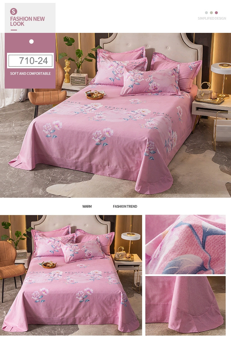 Home Product Bed Sheet Set Cheap Price Soft Wrinkle for Full Bed