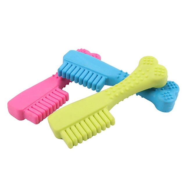 Toothbrush Durable Teeth Cleaning TPR Rubber Pet Dog Chew Toy