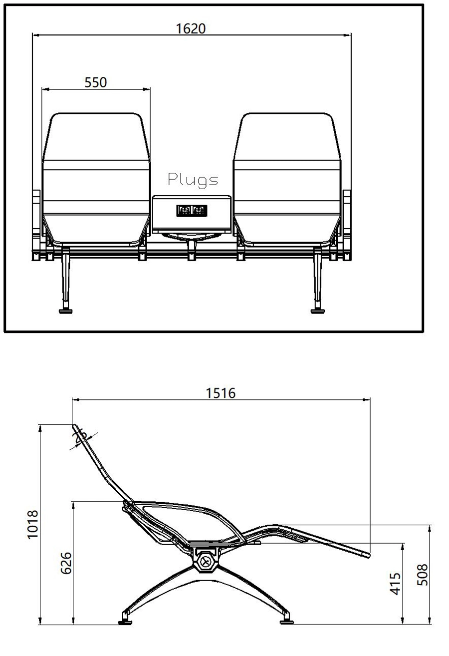 High Back VIP Waiting Type Sleeping Benchs / Sleeping Chair / Sleeping Lounge Chair for Waiting Area