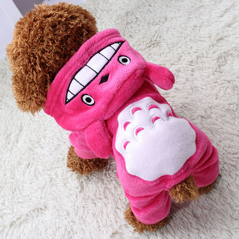 Warm Dog Hoodie Soft Winter Dog Products Cartoon Pet Clothes