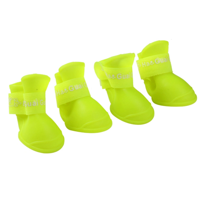 4PCS/Set Outdoor Pet Rain Boots Rubber Shoes Waterproof Summer Pets Waterproof Rain Shoes