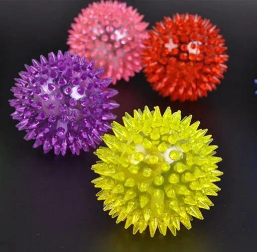 Soft LED Flash Ball Toys Hedgehog Stress Ball Rubber Bouncing Ball