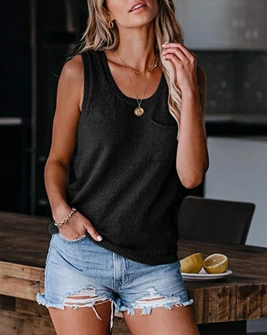 Summer Ladies Fashion Sweater Ice Silk Women Vest Leisure Clothes