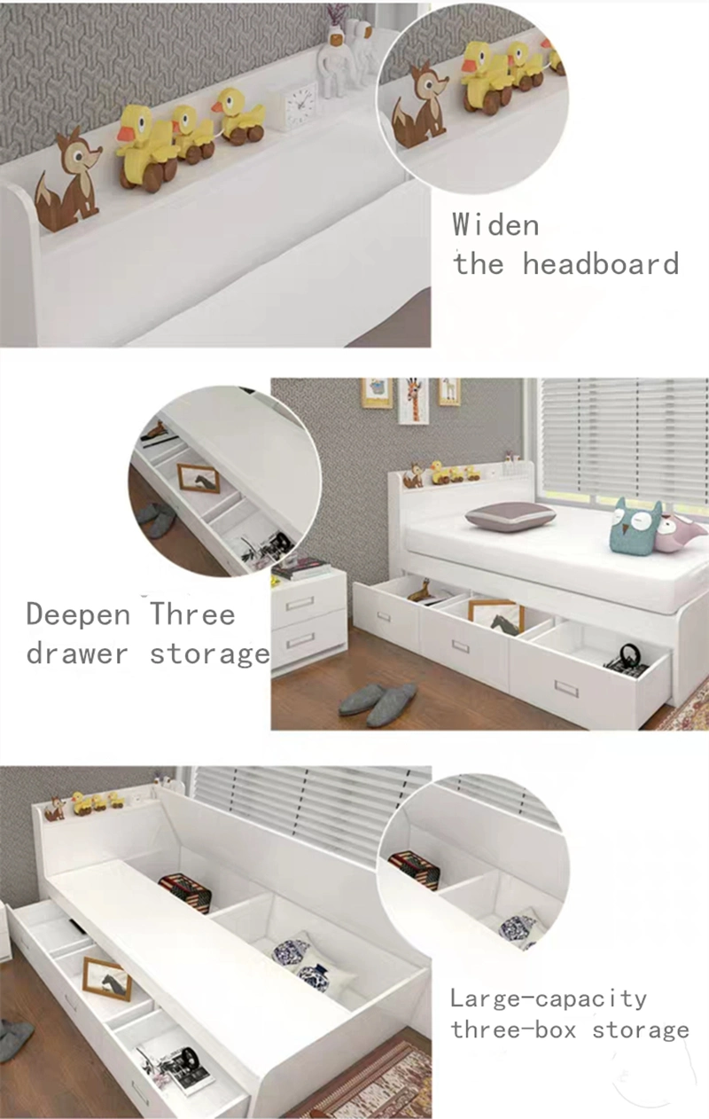 Comfortable Modern Wooden Children Bunk Bed Bedroom Furniture Kid Bed with Wardrobe