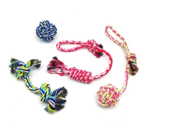 Cotton Knot Balls Durbale Rope Chew Toys Set for Dogs
