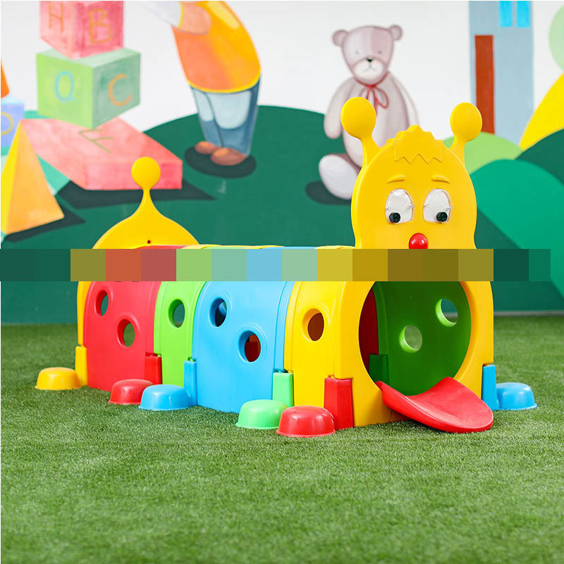 Kindergarten Various Color Plastic Kids Play Tunnel Children Indoor Playground Equipment Caterpillars Elf Tunnel Toy