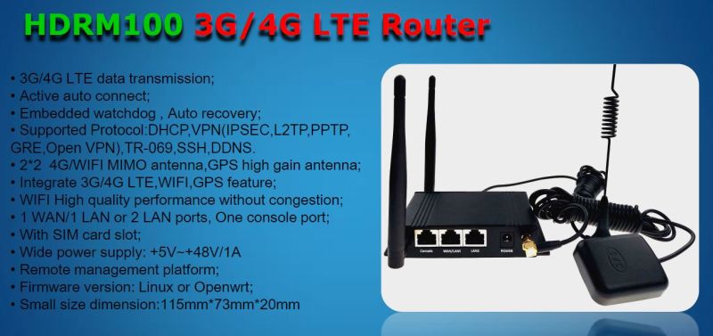 (HDRM100) WiFi Lte Cat 6 Router Support Remote Management Platform&#160;