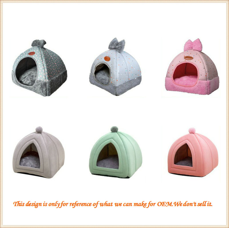 Hot Selling Tent Style Dog Bed Removable Pillow Inside Pet Beds