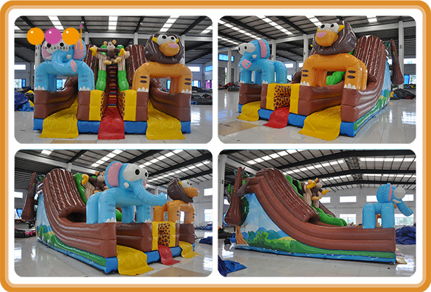 Customized Giant Animal Inflatable Toy Cliffy Tunnel Slide (AQ01673)
