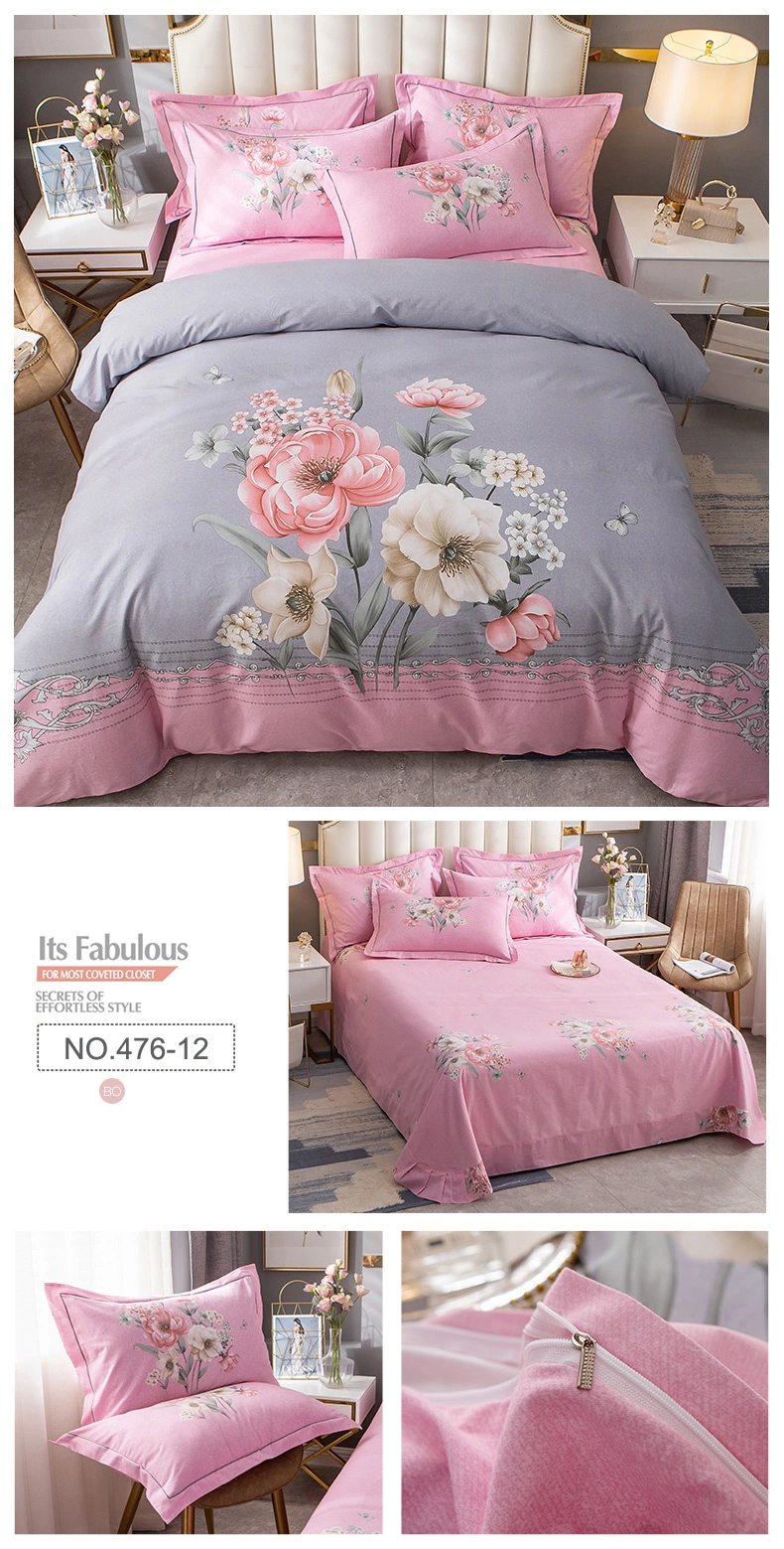 Home Textile High Quality Bed Linen Cotton Brushed Fabric Comfortable for Single Bed Duvet Cover