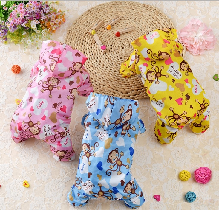 Customize Printing Hot Sale with Hood Pet Clothes Raincoat