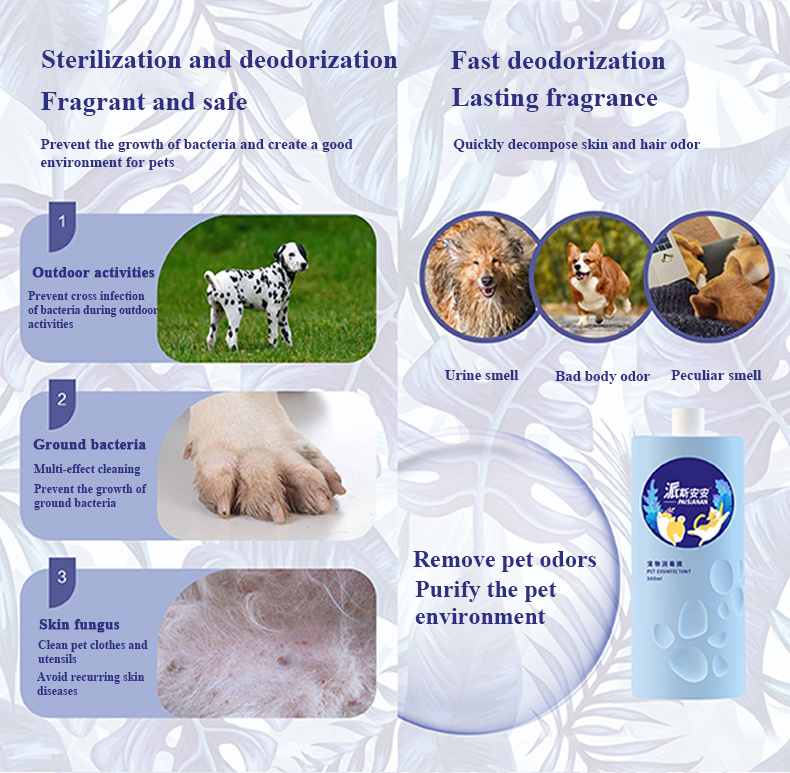 Non-Alcoholic All Natural Pet House Disinfectant Non-Toxic Organic Pet Deodorant Use for Cat Dog Living Environment