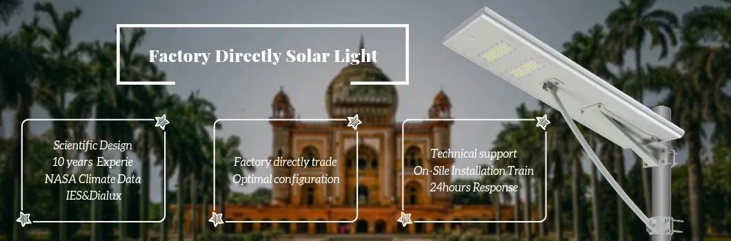 Bright Sensor Integrated 50W Solar Street Light Battery Outside