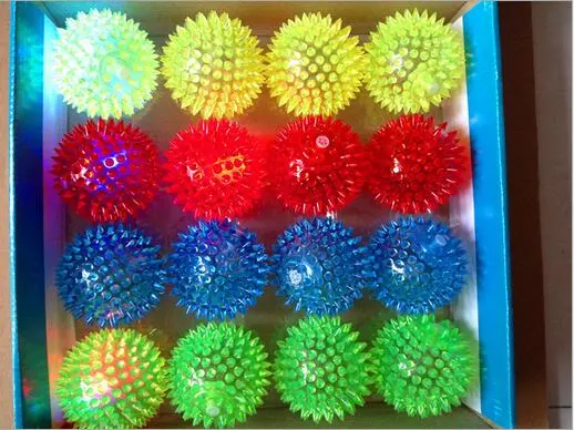 Soft LED Flash Ball Toys Hedgehog Stress Ball Rubber Bouncing Ball